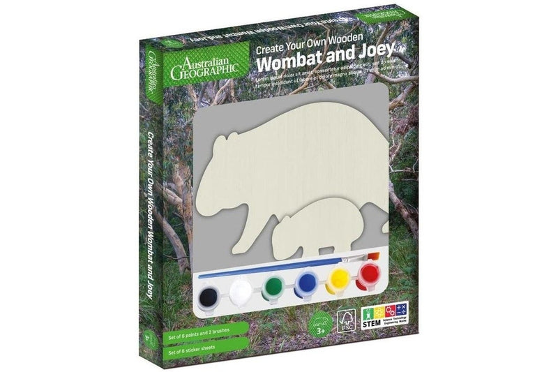 Australian Geographic: Create Your Own Wooden Wombat and Joey