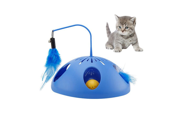 ZOOMIES 3-in-1 Automatic Interactive Cat Toy with Feather and Bell Ball