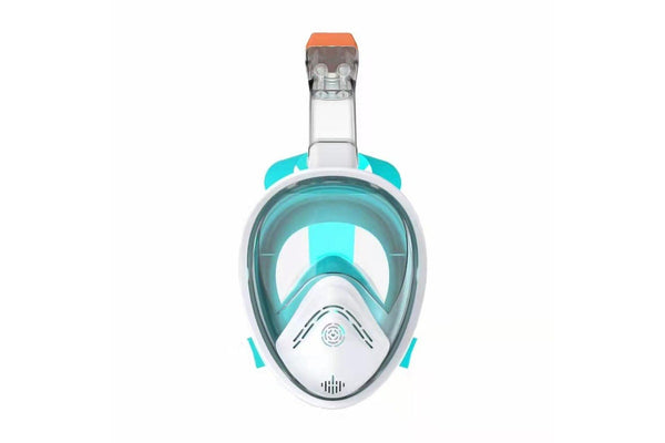 Full Face Snorkel Mask Set Anti-fog Anti-leak Dry Breathing System Safe Diving Goggles Green-S