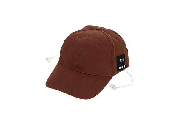 Adjustable Wireless Bluetooth Headphones Baseball Cap - Coffee - Standard