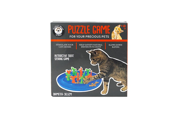 Dudley's World Of Pets Puzzle Interactive Cat Pet Play Toy Game Food Bowl