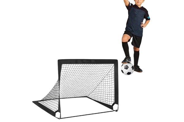 Portable Kids Soccer Goal Net Quick Set-up Training Equipment for Backyard Soccer Black