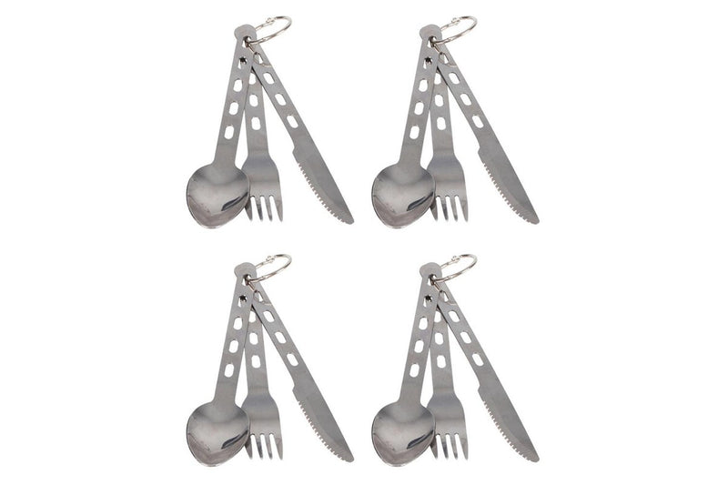 4x 3pc Cockatoo Chow Set Stainless Steel Useful for Outdoor Camping Hiking Gear