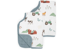 Little Unicorn: Muslin Burp Cloth Pack - Farmyard (2 Pack)