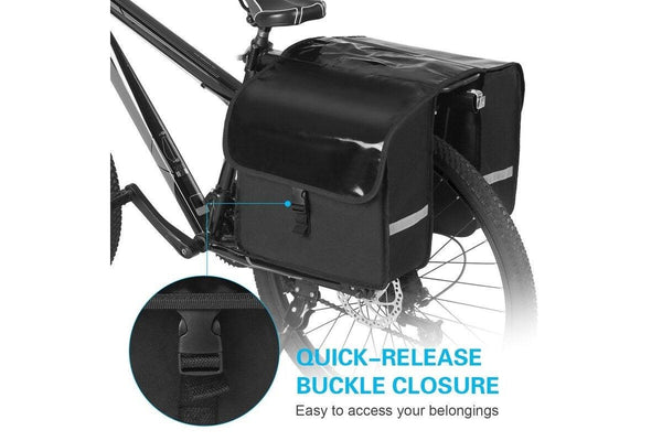 28L Water Resistant Bicycle Rear Seat Carrier Bag Rack Trunk Bags Bike Commuter Pannier - Standard