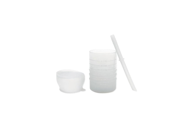 Bumkins: Silicone Straw Cup with Lid - Grey