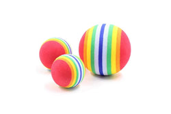 Dog Supplies 3Pcs Pet Cat Play Balls Foam Rainbow - Rainbow