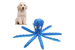 FancyGrab Dog Chew Toys Dog Squeaky Toys Octopus Squeaky Toys For Puppy Blue