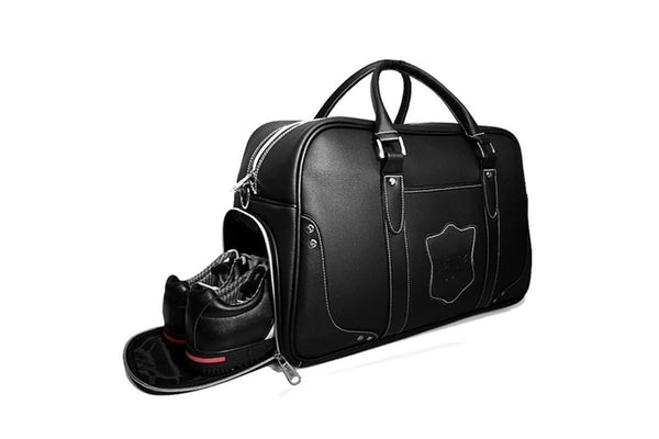 Golf Portable Large Capacity Genuine Leather Ball Bag Clothing Bag For Men Built-In Shoe Bag