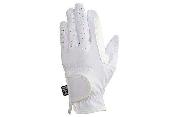 Hy5 Adults Synthetic Leather Riding Gloves (White) (XS)