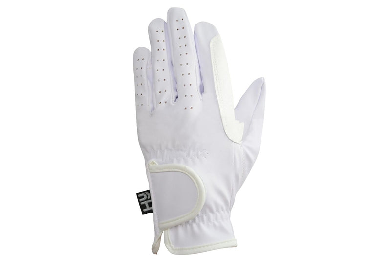 Hy5 Adults Synthetic Leather Riding Gloves (White) (XL)