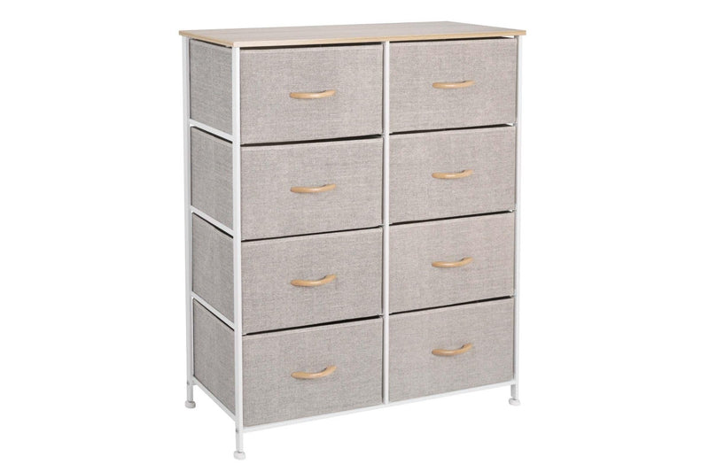 Ovela: 8 Drawer Storage Chest - Beige