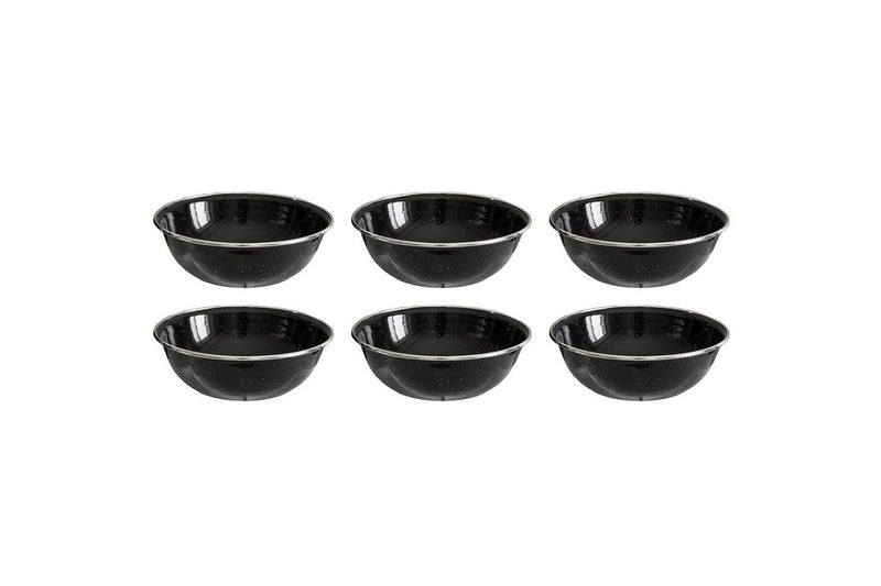 6x Wildtrak Premium Enamel Bowl Glassware Dinning Outdoor Camping Hiking 15x5cm