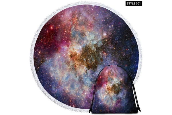 Galaxy Universe Outer Space Round Beach Towel