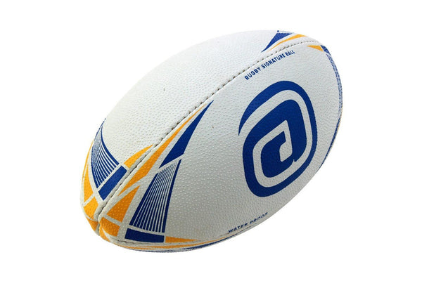 Avaro Mini Rugby Union Ball - Blue / Yellow - 26cm