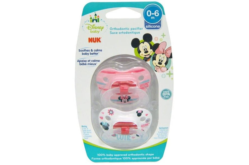 NUK Disney Baby Minnie Mouse Orthodontic Pacifier BPA Free 0-6 Months 2 Pacifiers