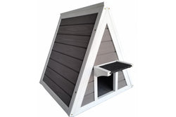 Solid Wood Outdoor Small Pet House - White & Light Grey