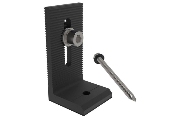 Solar Panel Mounting L Bracket Black - 10pcs