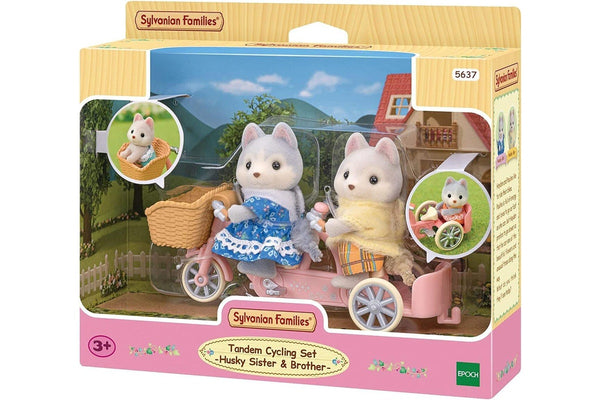 Sylvanian Families: Tandem Cycling Set - Husky Sister & Brother