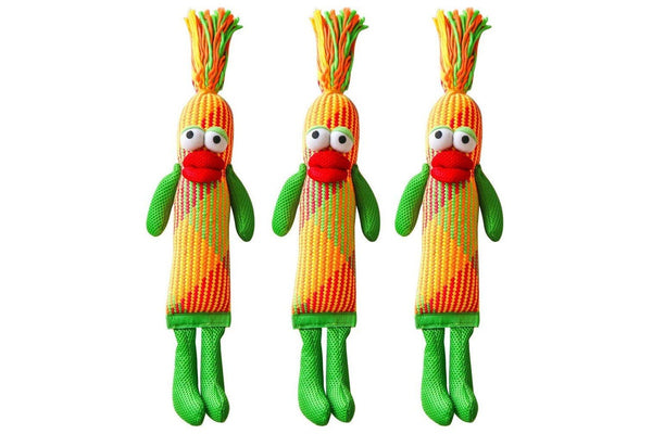 3x Paws & Claws Funny Face Pet Woven Rope 50cm Toy Stuffed Fun Play Plush f Dog