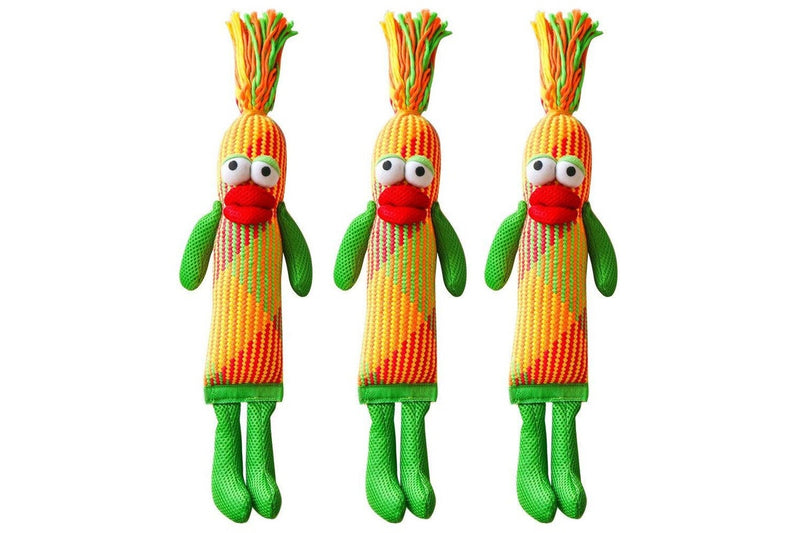 3x Paws & Claws Funny Face Pet Woven Rope 50cm Toy Stuffed Fun Play Plush f Dog