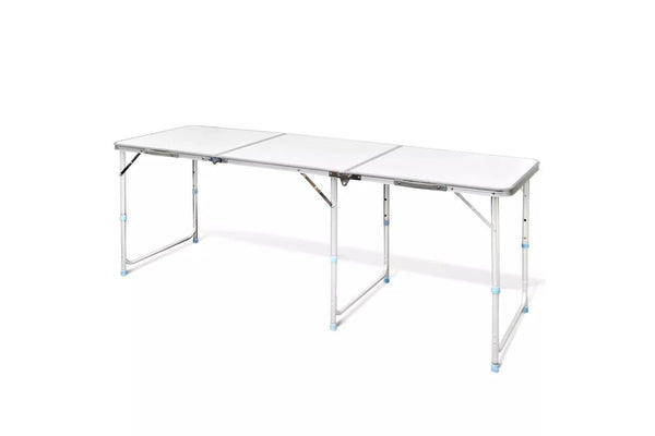 Foldable Camping Table Height Adjustable Aluminium 180 x 60 Cm Aotxl