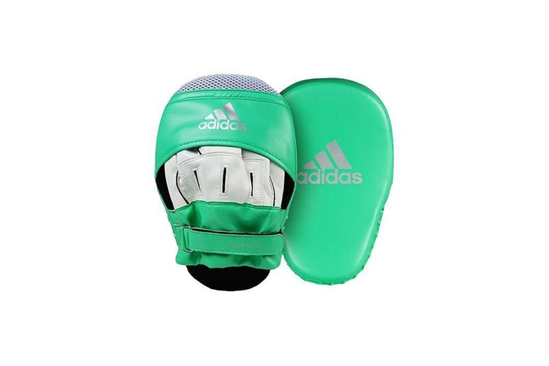 Adidas Speed Training Focus Boxing Mitts - Curved - Lime / Silver