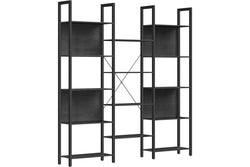 VASAGLE Metal Frame Bookshelf with 14 Shelves - Black