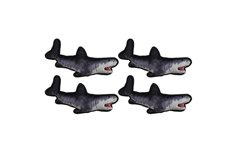 4x Pro Pet Max Shark Pet Plush Interactive Play Fun Toy Perfect Playtime 35x15cm