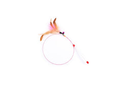 Feather Cats Wand Teaser Kitten Fishing Rod Toy Funny Cat Stick Wire