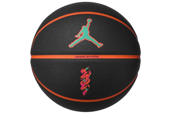 Jordan All Court 8P Zion Williamson Basketball - Black / Cone / Emerald / Pink - Size 7