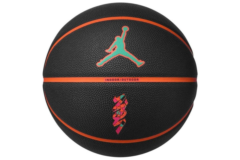 Jordan All Court 8P Zion Williamson Basketball - Black / Cone / Emerald / Pink - Size 7