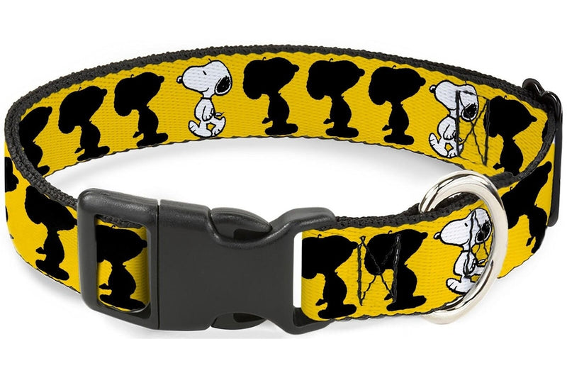 Peanuts: Snoopy Walking/Silhouette Pose Yellow - Plastic Clip Collar (1" Medium)