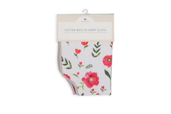 Little Unicorn: Muslin Burp Cloth - Summer Poppy