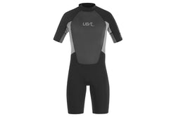 Urban Beach Mens Blacktip Monochrome Short-Sleeved Wetsuit (Black/Grey) (XXL)