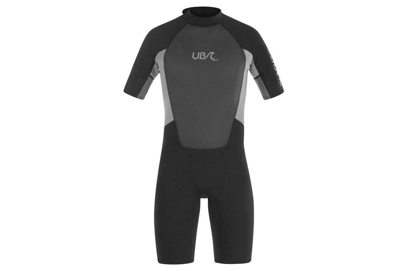 Urban Beach Mens Blacktip Monochrome Short-Sleeved Wetsuit (Black/Grey) (XXL)