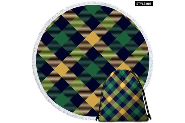 Classical Scottish Squares Microfiber Large Round Beach Towel