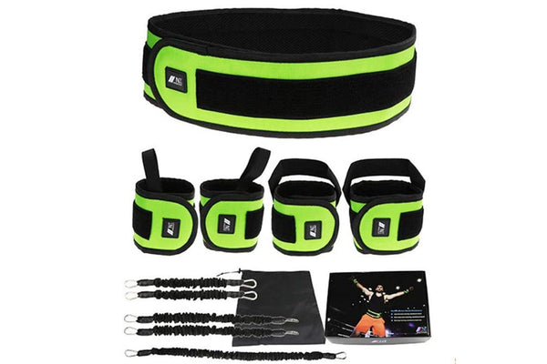 TODO 150lbs Resistance Trainer Band Set Muscle Training Belt Boxing Pilates Ankle Wrist Advanced Bounce Straps