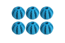 6x Pro Pet Max Hide Treats Durable Training Chew Rubber Ball Toy Blue Treats