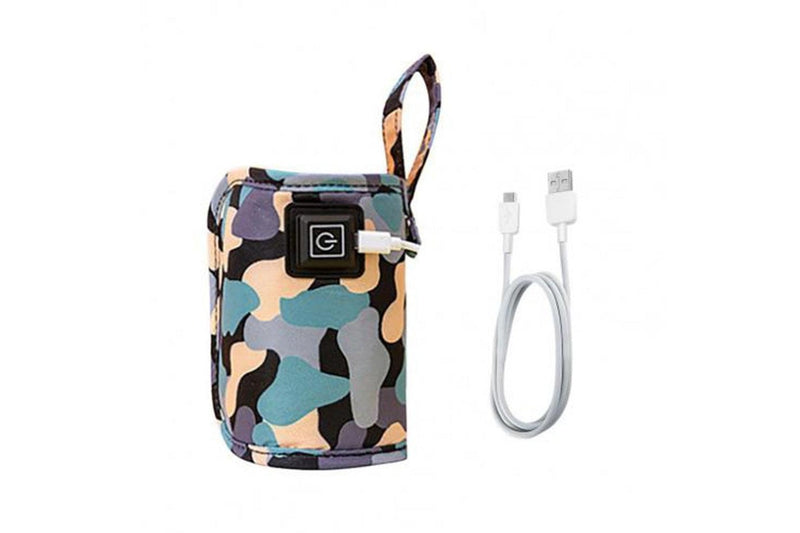 Travel USB Bottle Warmer Bag Milk Heat Keeper Bag Camo Black