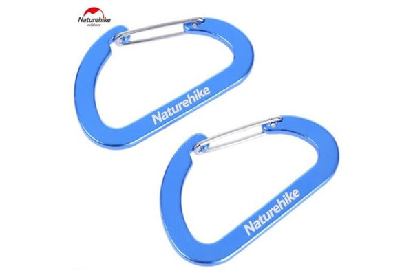 Naturehike 2Pcs D Shape Multi Functional Carabiner Buckle Blue - Standard