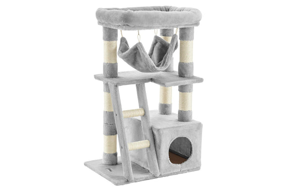 Zoomies Cat Tree Condo House -Light Grey