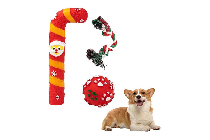 Christmas Squeaky Toy for Pet Dog Chew Toy Set Style 2