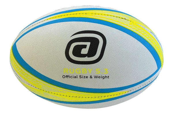 Avaro Club / Match Rugby Union Ball - Green / Blue - Size 3