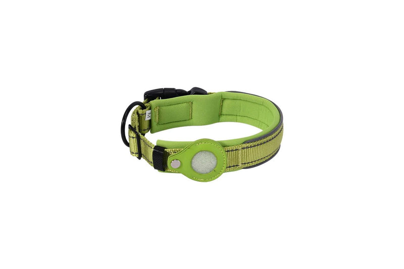 Pet Dog Collar with Airtag Protective Case Green