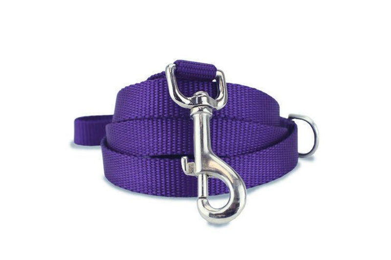 Plain Nylon Dog Leash Lead Training Obedience Recall Walk - Assorted Colours - Small (1.5cm Width/1.2m Long)