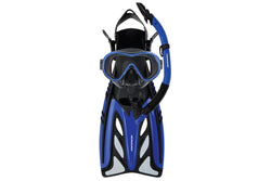 Mirage Phantom Silicone Mask, Snorkel & Fin Set - Blue - L / XL