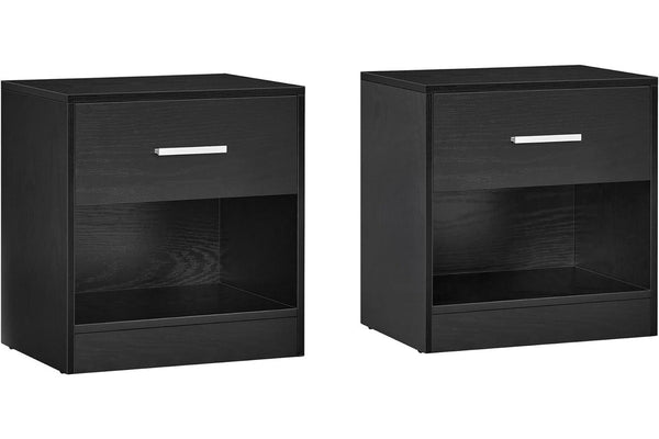 VASAGLE Bedside Table Set of 2 - Black