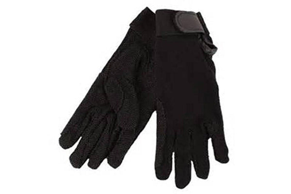 Hy5 Adults Cotton Pimple Palm Riding Gloves (Black) (XS)