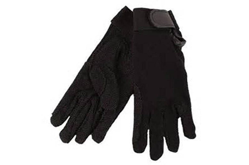 Hy5 Adults Cotton Pimple Palm Riding Gloves (Black) (XXS)